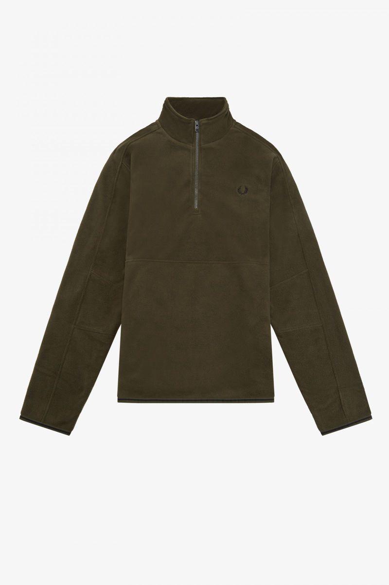 Geaca Barbati Fred Perry Polar Fleece Half Zip Track Verzi | RO 1231UZGT